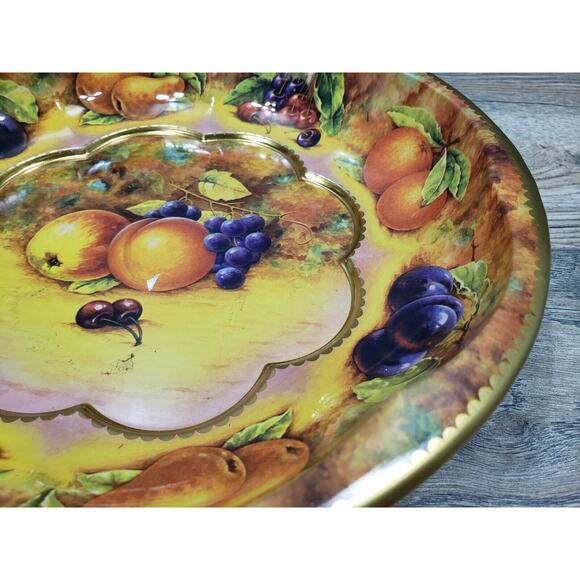 Daher Decorated Ware Round Metal Tin Fruit Tray Dish England - Picture 3 of 7